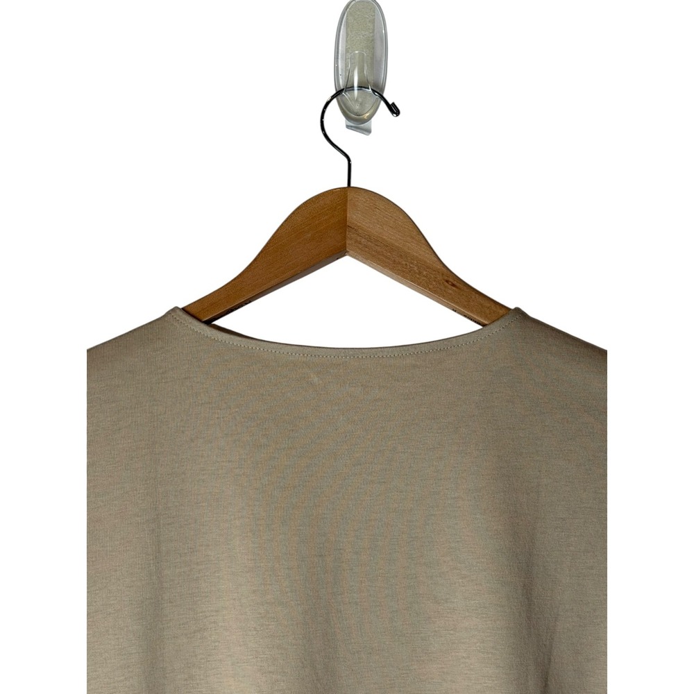 LOFT Knit Tee Women Medium Petite Tan Brown NWT Cap Sleeve Crew Neck Top Preppy - Picture 6 of 9